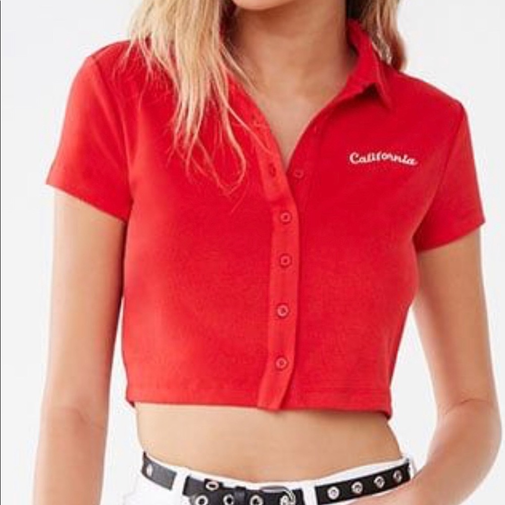 California Graphic Cropped Shirt